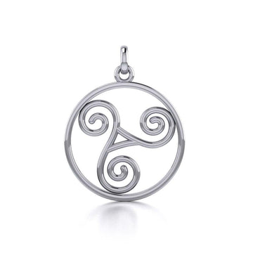 Celtic Sterling Silver Spiral Pendant TP038 - Jewelry